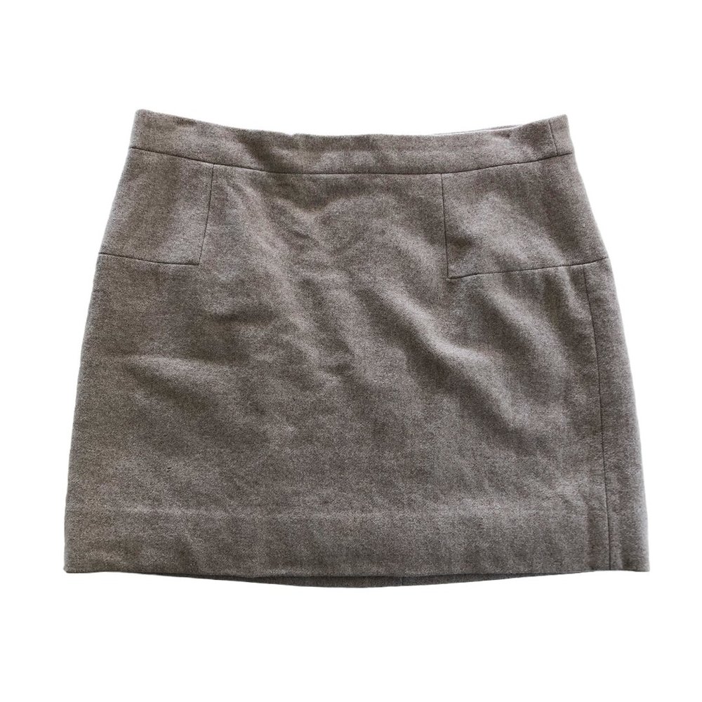 J Crew Beige Wool High Waisted Preppy Mini Skirt with Lining / Tan Brown Creme